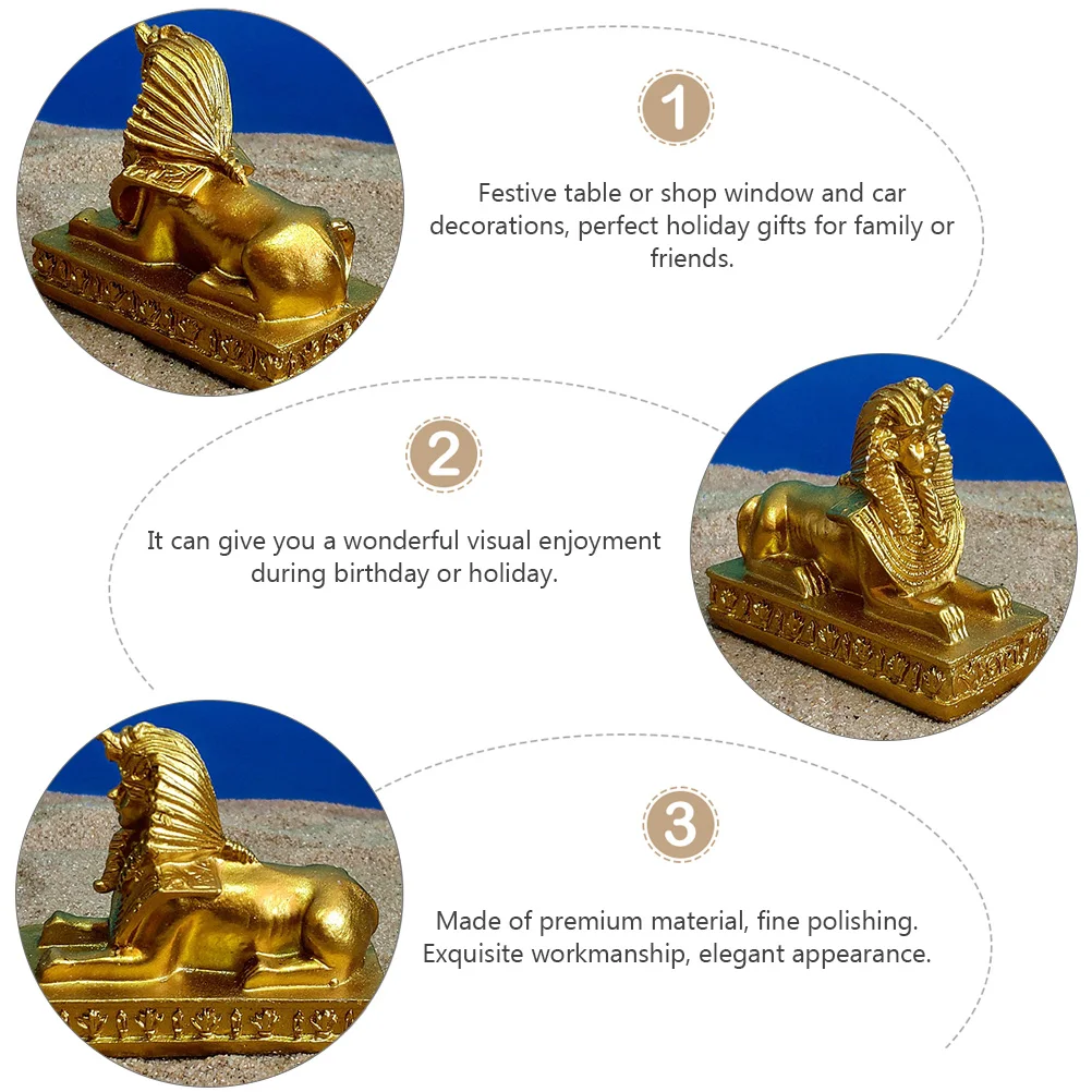2pcs Resin Sphinx Decoration Ancient Egyptian Sphinx Ornament Simulated Sphinx Model Statue Craft For Home Cafe Desktop Decor - Image 4