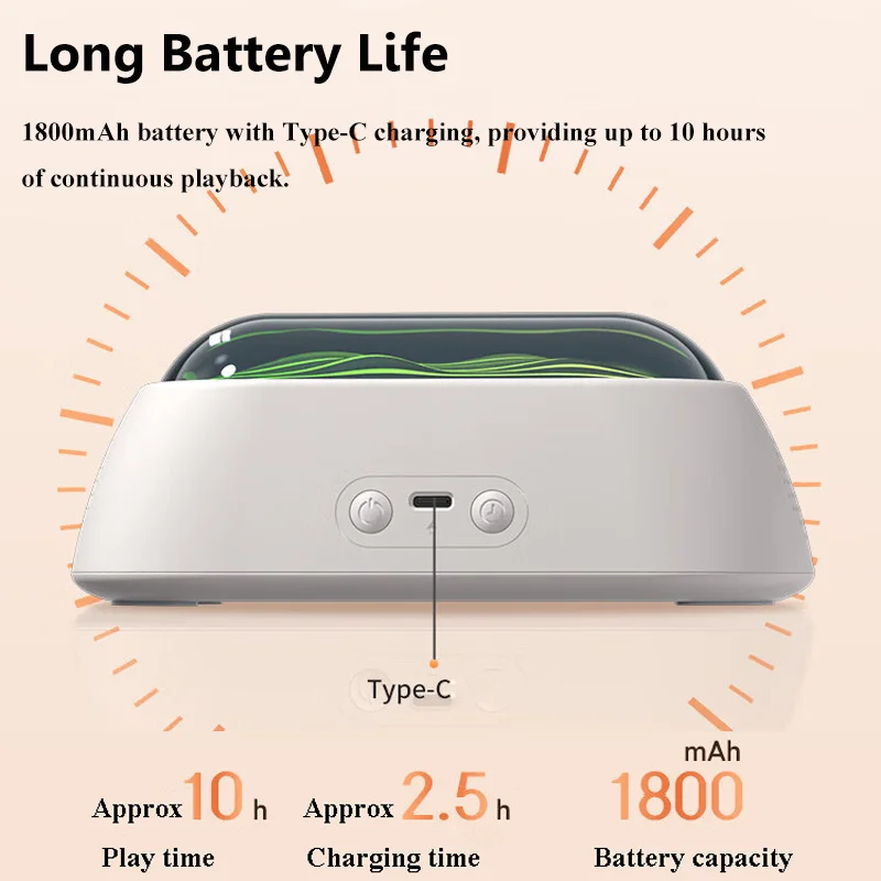 3 in 1 Bluetooth Speaker White Noise Sleep Surround Sound Music RGB Ambient Light Alarm Clock Sleep Timer for Baby Kids Adults