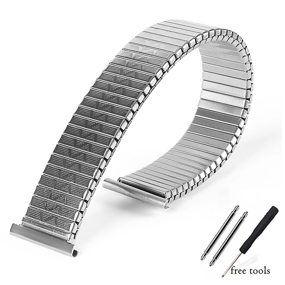 Stainless Steel Universal Metal Elastic Watch Band - Stylish Replacement Wristband Bracelet