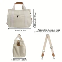 Casual Canvas Crossbody Tote Bag With Multiple Pockets