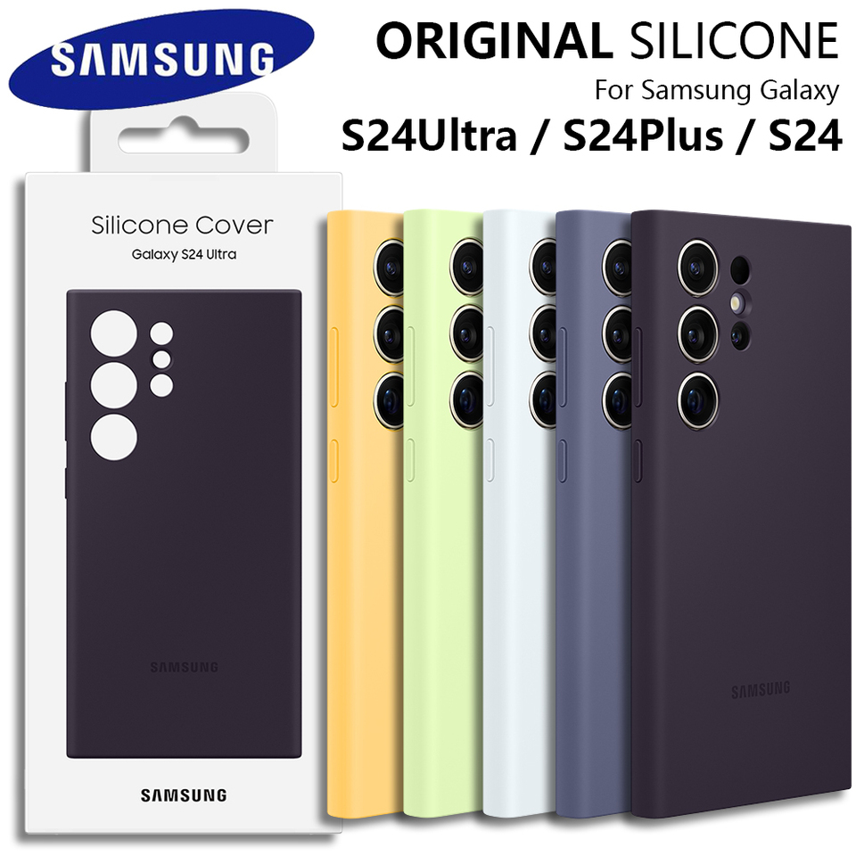 Original For Samsung Galaxy S24 Ultra S24 Plus Case High Quality Soft Silicone Cover Samsung Galaxy S24 + Protector Shell & Box