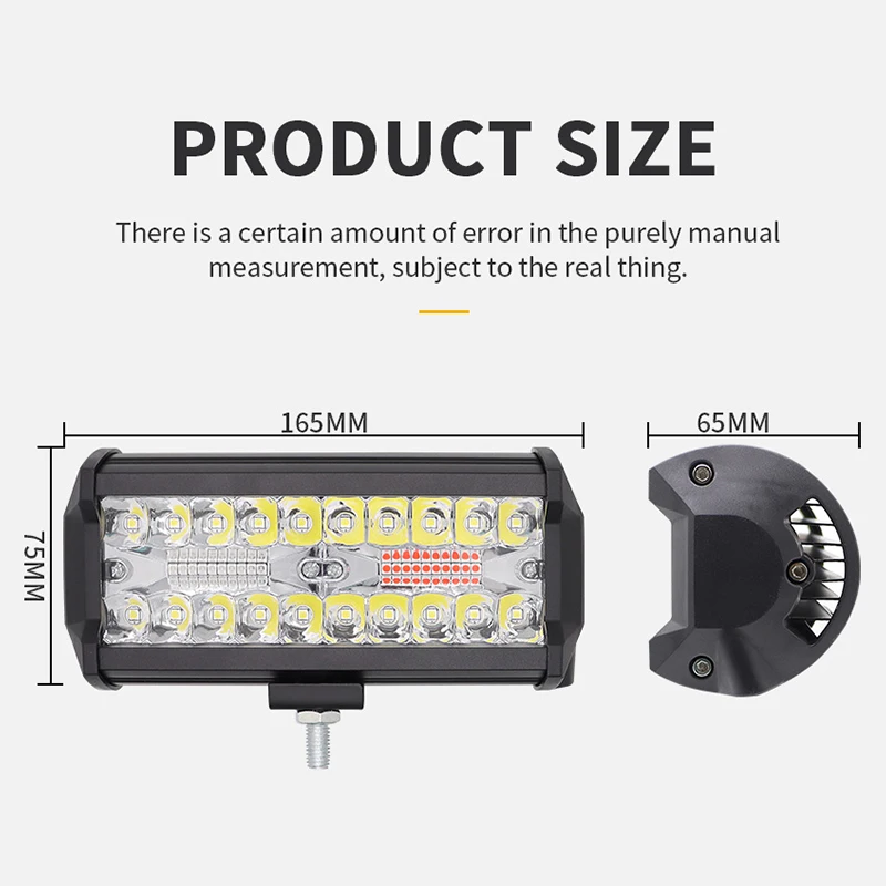 7Inch 120W Red Blue LED Work Driving Pod Light Bar Combo Strobe Lights Truck Fog Lamps for Jeep Offroad Trucks Car UTV Boat led driving lights led work lights
