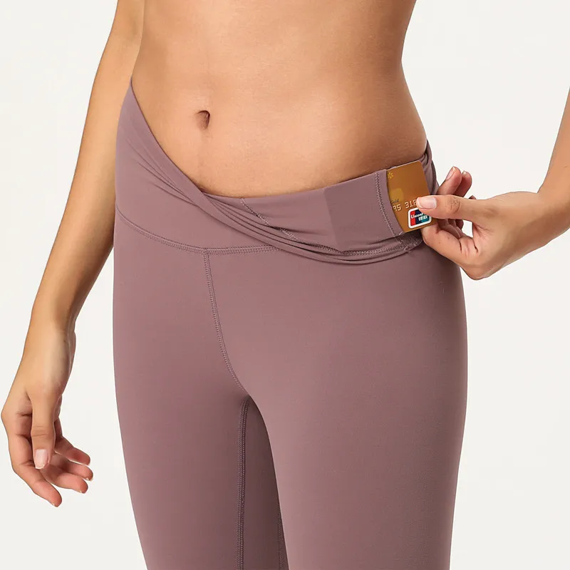 

Lulu Lemon Women sports fitness nude high waist yoga pants hip classic elastic tight sweatpants
