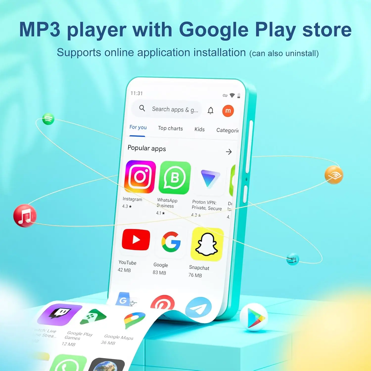Android MP3 Player with Bluetooth and WiFi