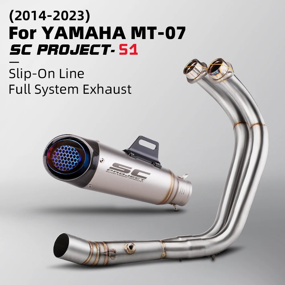 

For YAMAHA MT07 FZ07 System Escape Slip On 51MM Front Tube Link Pipe Connect Original full Motorcycle Exhaust System