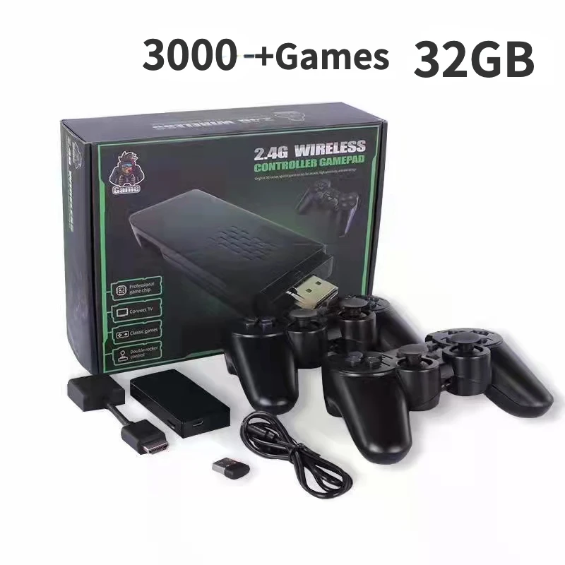 Console de jeux vidéo Stick Lite 4K 64 go intégrée, 10000 jeux rétro TV portable 1