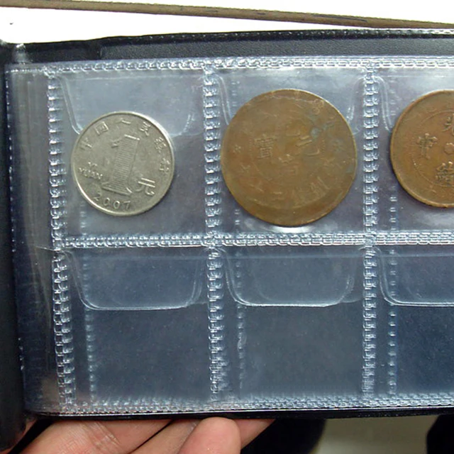 60 Zsebek Érmék Holder Money Book Collection Books Coin Storage Album Zsebméret Classic - Image 6