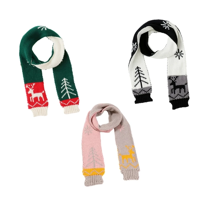 

Crochet Colorful Scarf for Women Men Teenagers Long Decorative Knitted Scarves