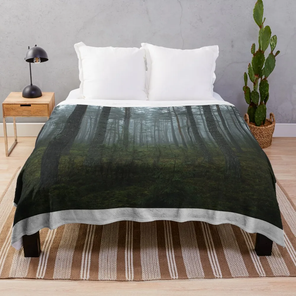 

Misty forest Throw Blanket Thin Summer Blankets