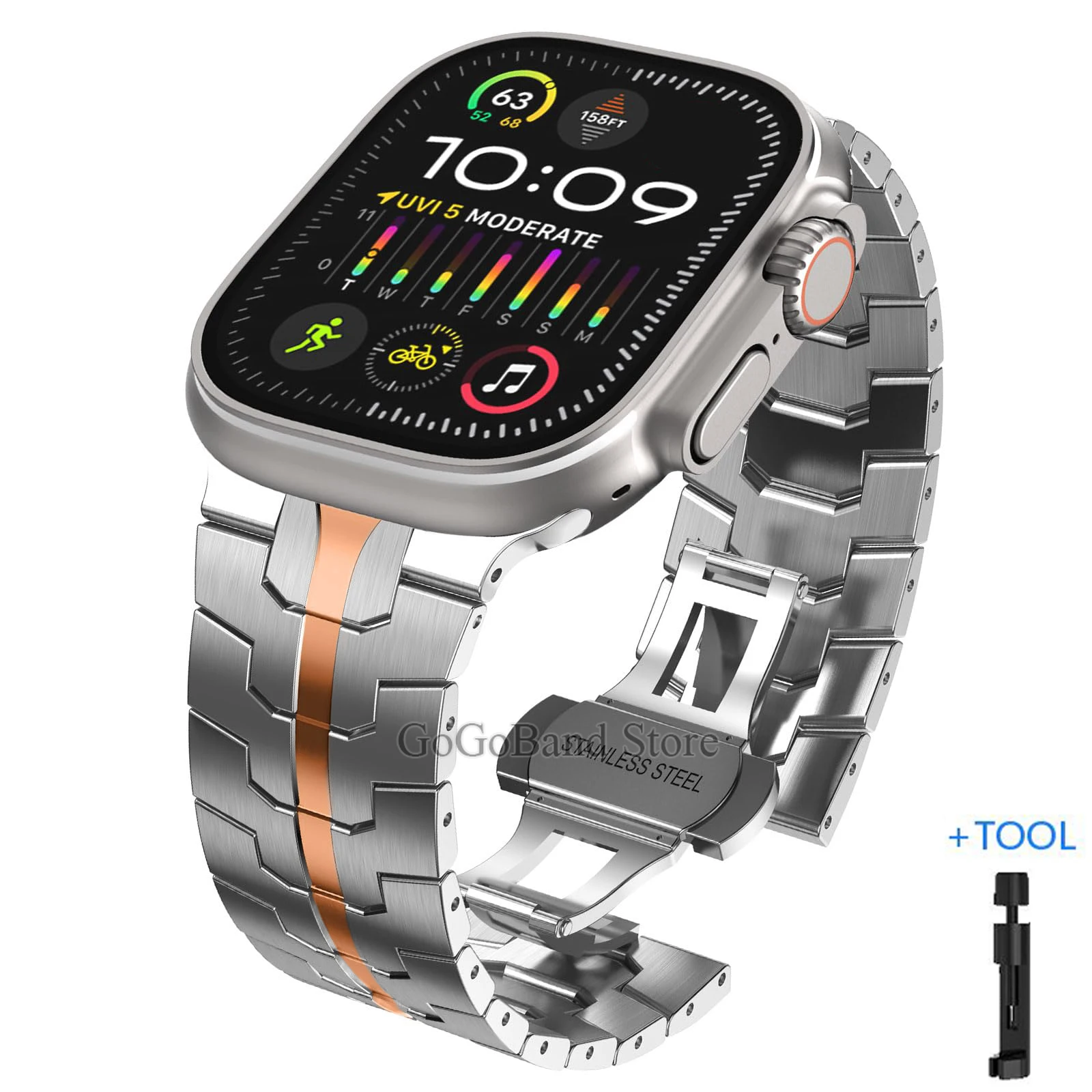 Premium Titanium Color Stainless Steel Watch Bracelet