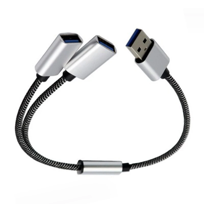 USB Splitter Cable with 3-Port USB 2.0 Female Extension and Power Adapter Hub