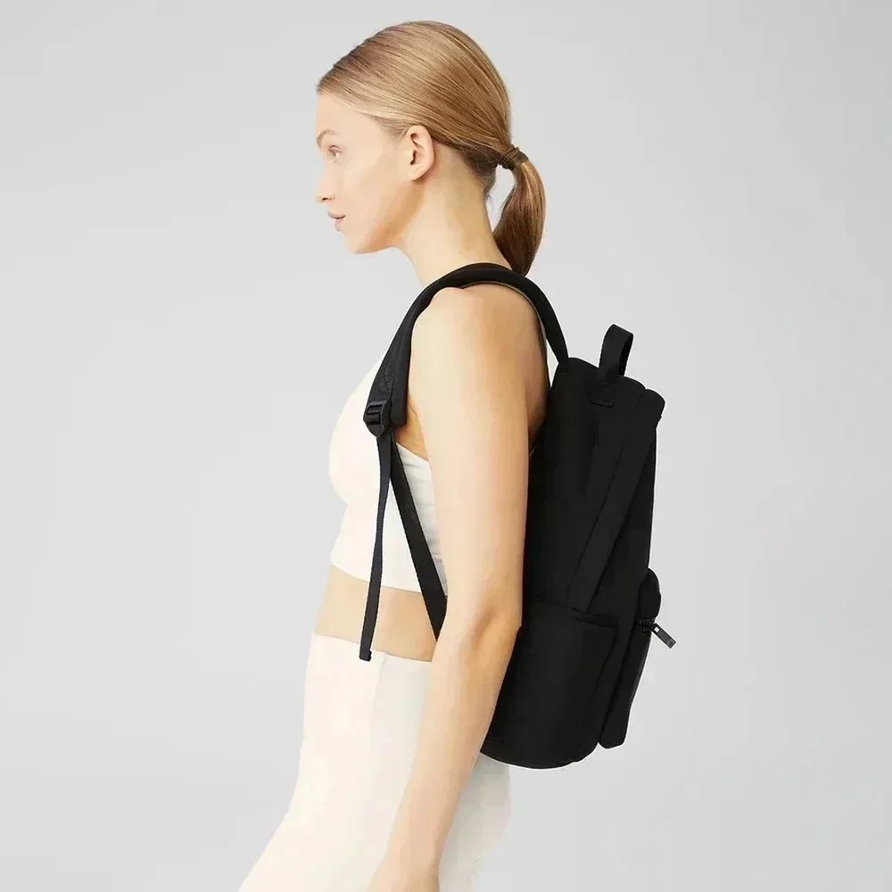 AI Men and Women's Travel Sports Includes Small Pouch Stow Backpack Water-resistant Matte Neoprene Black Yoga Fitness Bag 4