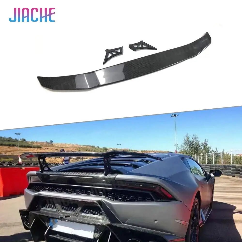 

Carbon Fiber Car Rear Spoiler Wings Case for Lamborghini Huracan LP610 LP580 2014-2018 GT Style FRP Rear Trunk Duck Spoiler Wing