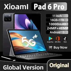2024 NEW Original Pad 6 Pro Tablet 11inch HD 4K Android 13 16GB+1T10000mAh 5G Dual SIM Phone Call Bluetooth WiFi GPS MI Tablet