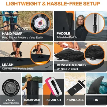 Inflatable Stand Up Paddle Board ,Simple SUP for All Skill Levels,Paddle Boards for Youth & Adults,Blow Up Stand-Up Paddleboards 6