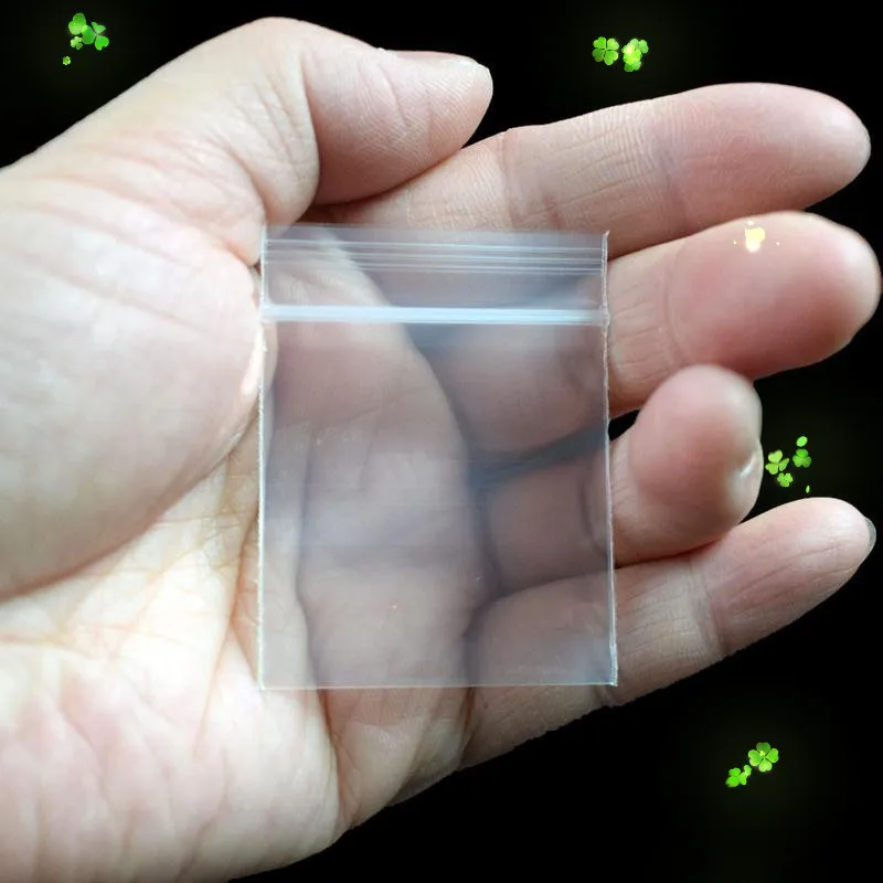 100pcs Clear Plastic Mini Ziplock Bag Transparent Jewelry Crystal