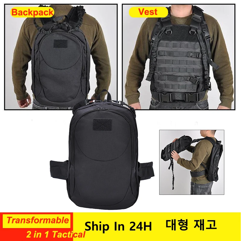 Molle Nylon Tactical Backpack Vest Airsoft Military Tactifans Dual-Purpose Plate Carrier Outdoor Waterproof CS Body Armor Combat