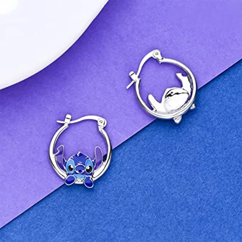Disney Cartoon Lilo & Stitch Ear Pendants Kawaii Stitch Metal Earring Delicate Female Jewelry Accessories Girl Christmas Gifts images - 6