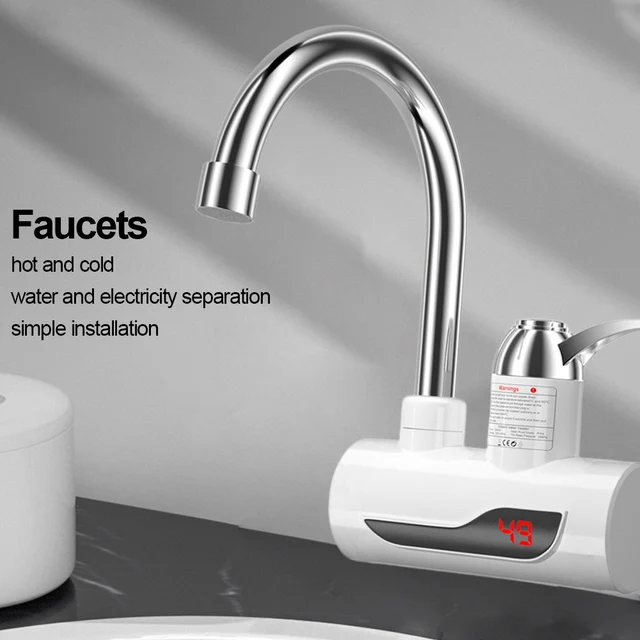 Robinet chauffe-eau électrique instantané en acier inoxydable, 360 W, 3000 V, 220 degrés, chauffage à froid, pour la cuisine 1