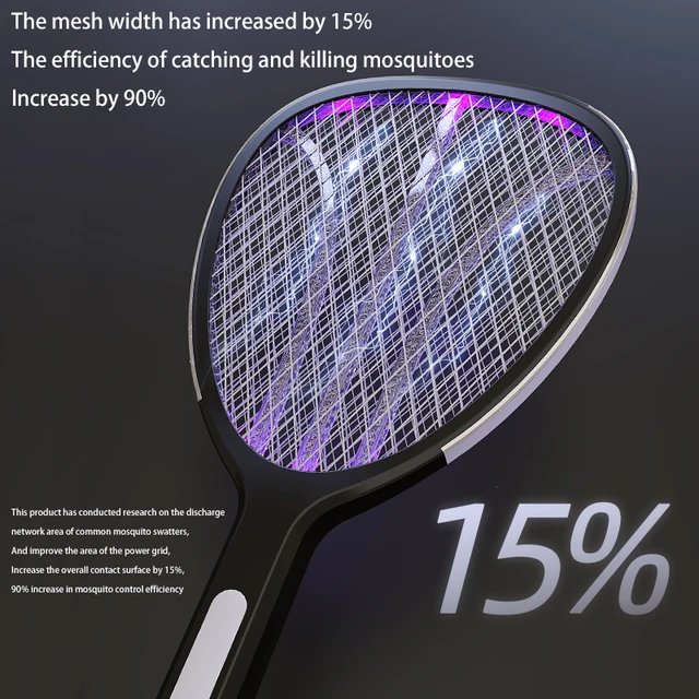 고휘도 LED 조명과 가변 주파수 광파로 모기를 효과적으로 사냥하고 안전한 사용감을 제공하는 전기 모기 스와터