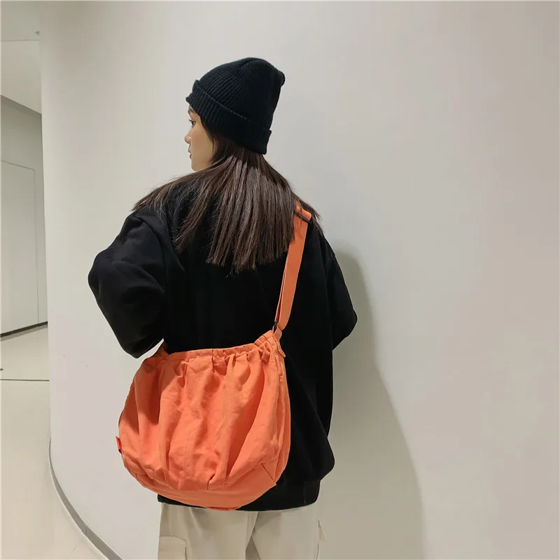

Canvas Bags For Women Student Shoulder Crossbody Bag Zipper Shopping Eco Bag Korean Messenger Bag Y2K Large Handbags Unisex Sac