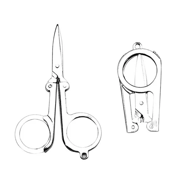 2Pcs Mini Scissors,Foldable Scissors Stainless,Travel Scissors for Can Hang  on Your Key Chain,for Craft, Camping, Outdoors : : Home