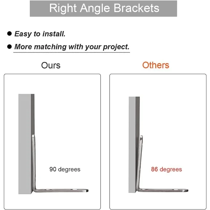 L-Shaped Corner Brackets Metal Corner Braces Drawer Shelf Wall Bracket Fixing Right Angle Corners Brace Furniture Hardware