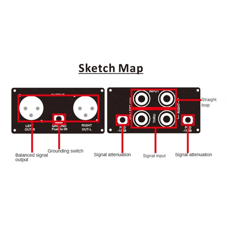 Prodi-2 Passive Stereo Direct Box Audio DI Box Direct Injection Box Low Noise Guitar Bass DI 2 Channel Audio Converter 6