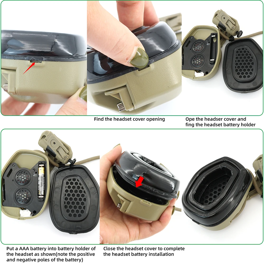 TS TAC-SKY RAC Tactical ARC Rail Attached Communication Headset  Noise Reduction For Fast Helmet Tactical RAC Headset