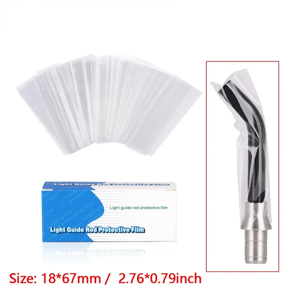 

200pcs/Box Dental Material Disposable Light Curing Head Protective Cover Light Guide Light Stick Sleeve 18*67MM/2.76*0.79 inch