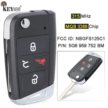 Keyforkess 315MHz MQB AES ID88 Chip 55g0 959 752 BE Flip telecomando portachiavi per Volkswagen VW GTI Golf SportWagen e-golf