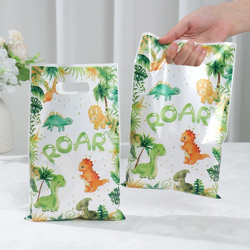 Cartoon Dinosaurier Kunststoff Geschenk Tasche Candy Tasche Dinosaurier Geburtstag Party Decor Kinder Geburtstag Party Liefert Gefälligkeiten Baby Dusche Dekor – Detail 4