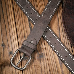 Vintage - Inspired Western PU Leather Belt with Alloy Buckle - Unisex Fashion Accessory - 120cm (Brown Silver buckle)