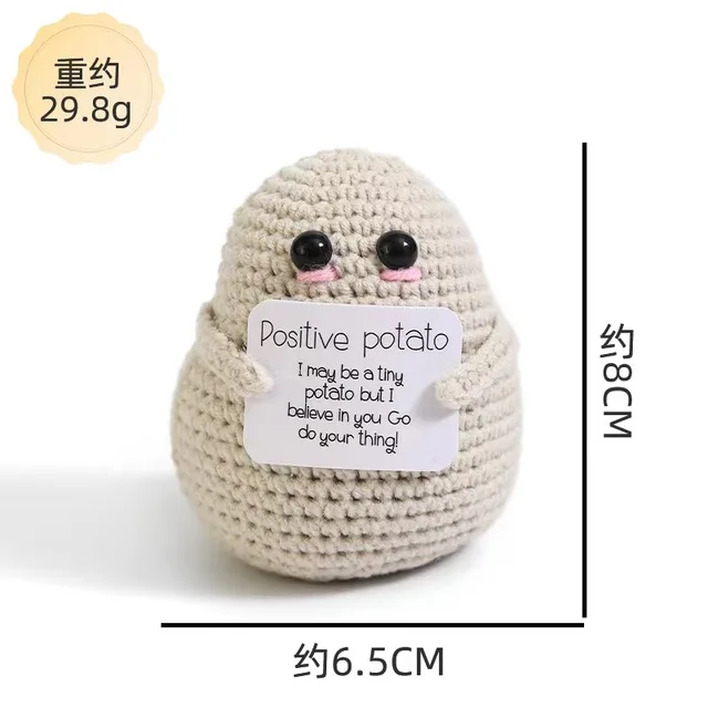 Mini patata a tope grande, muñeco de patata positivo de ganchillo