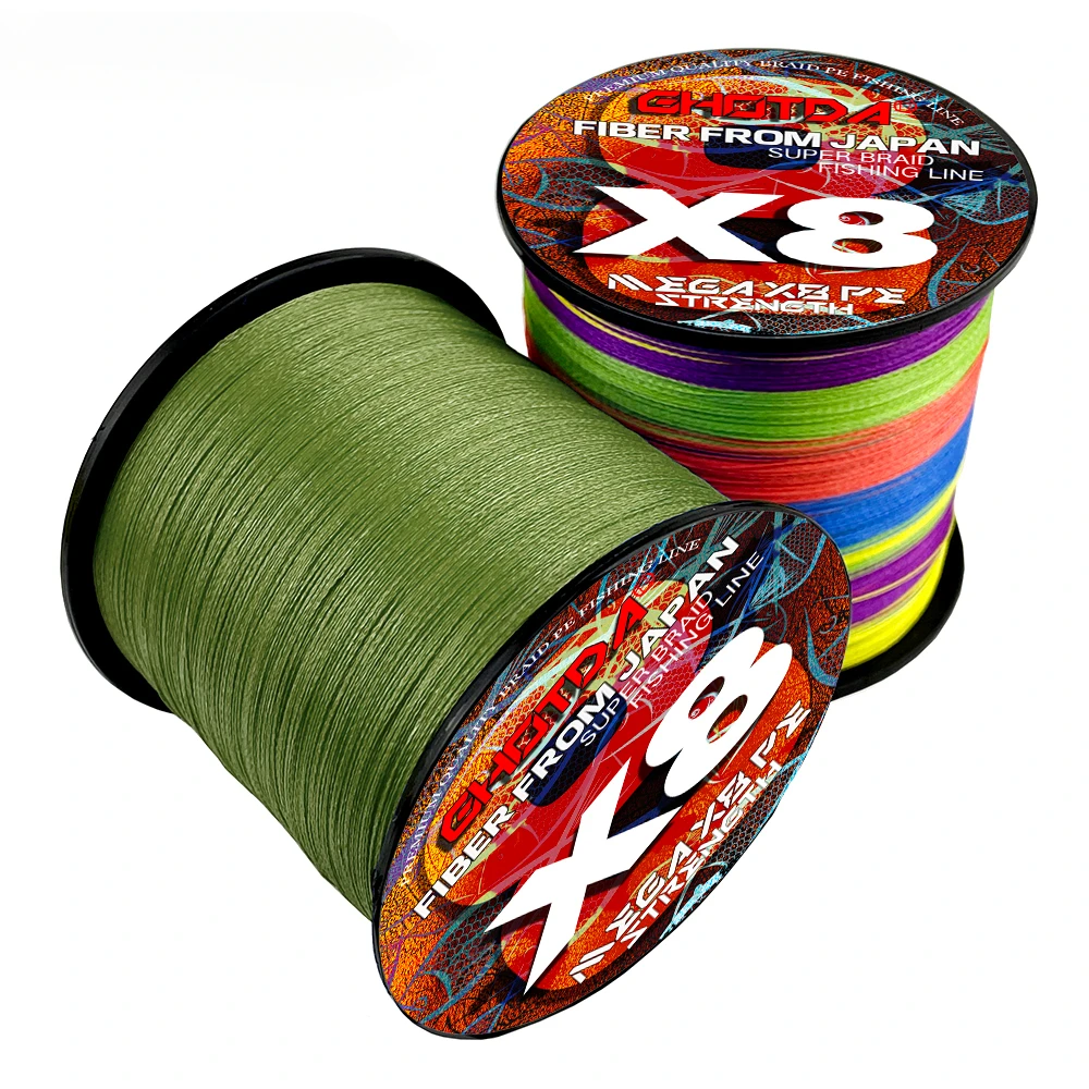 GHOTDA PE Braided Fishing Line Yellow Multifilament Cord Strong 8 Strands 500M 1000M Lake Sea Fishing Super Power 8.2kg-35.8kg 3