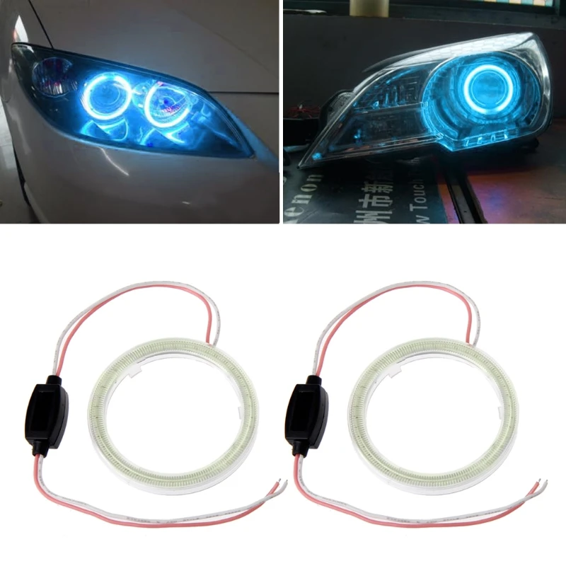2Pcs Vehicle 60mm for DC 12V COB Angel Eyes Headlight Ring Light DRL Indicator Vehicle Auxiliary Light D7YA