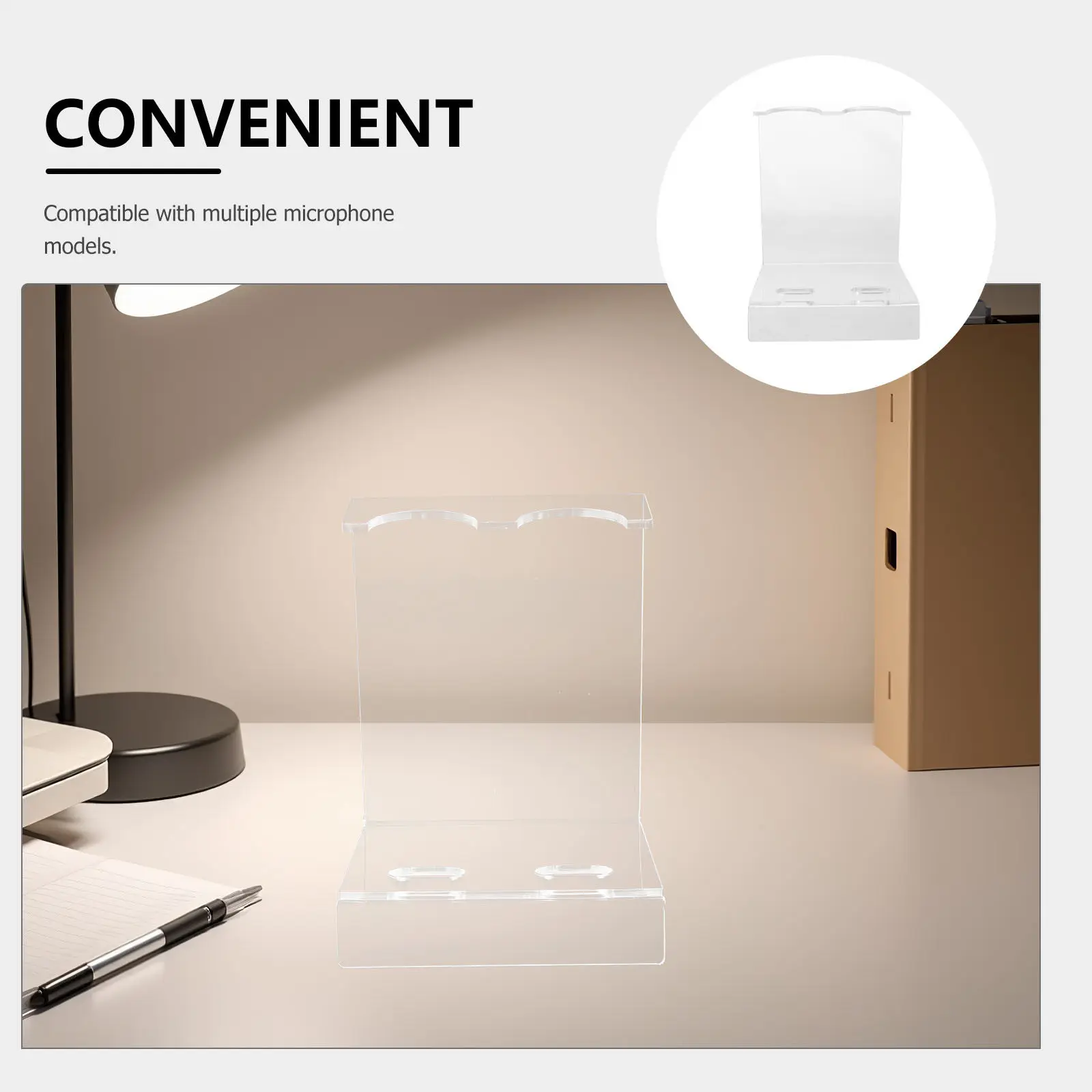 투명 아크릴 데스크탑 마이크 스탠드 Ktv 호텔 게임 팟캐스트 Dj 녹음 작은 공간을 위한 헤비 듀티 테이블 마이크 홀더