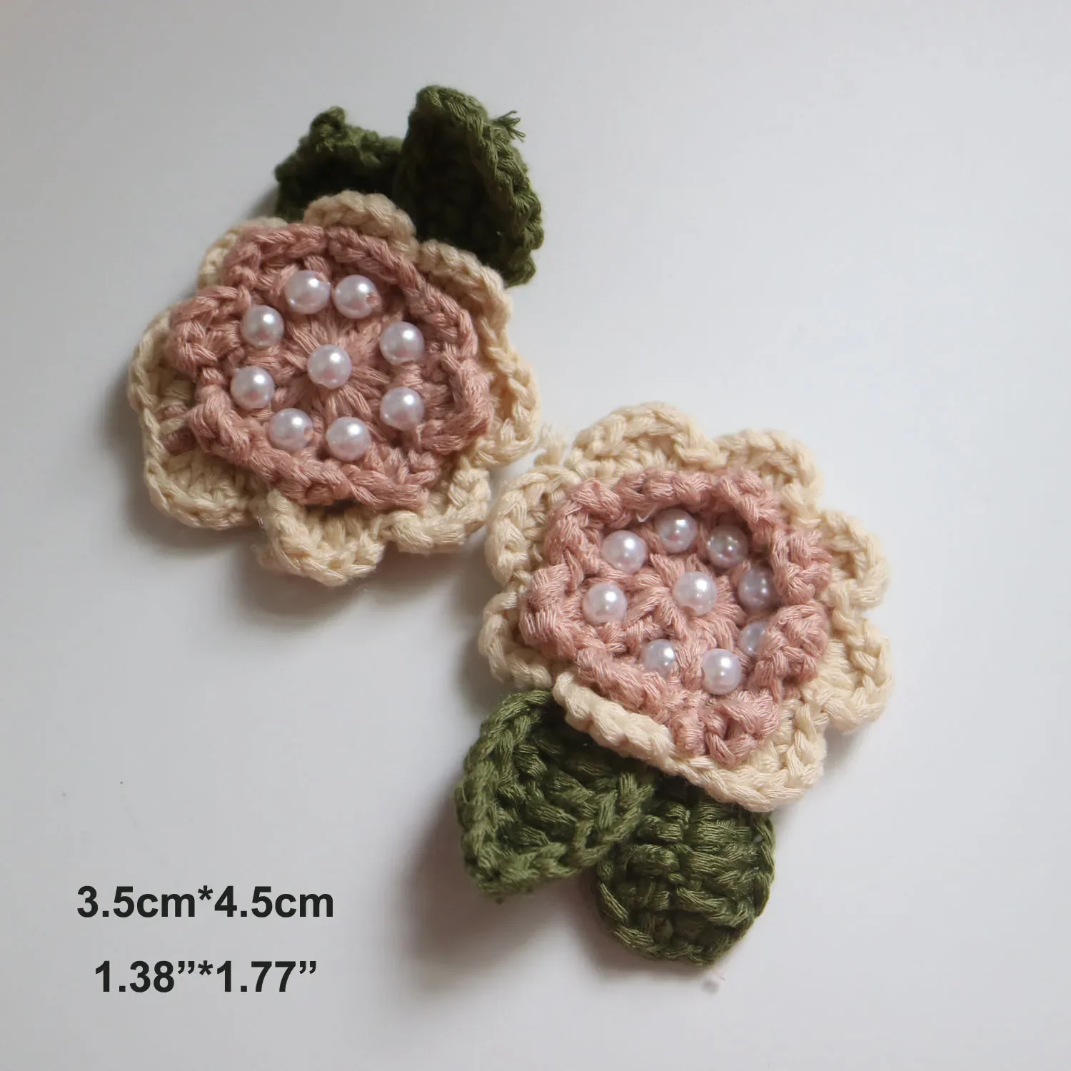 12 Toppe Fiore All'uncinetto + 24 Foglie – FREE BLOSS, Fatte A Mano, 5 Cm – Per Decorare Vestiti, Borse, Progetti Fai Da Te