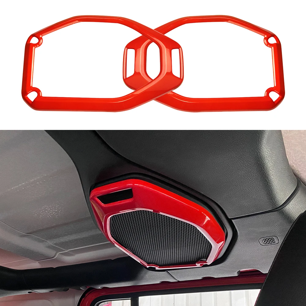 2 Pezzi Abs Car Top Speaker Audio Surround Trim Cover Decor Per Jeep Wrangler Jl Unlimited 2018 2019