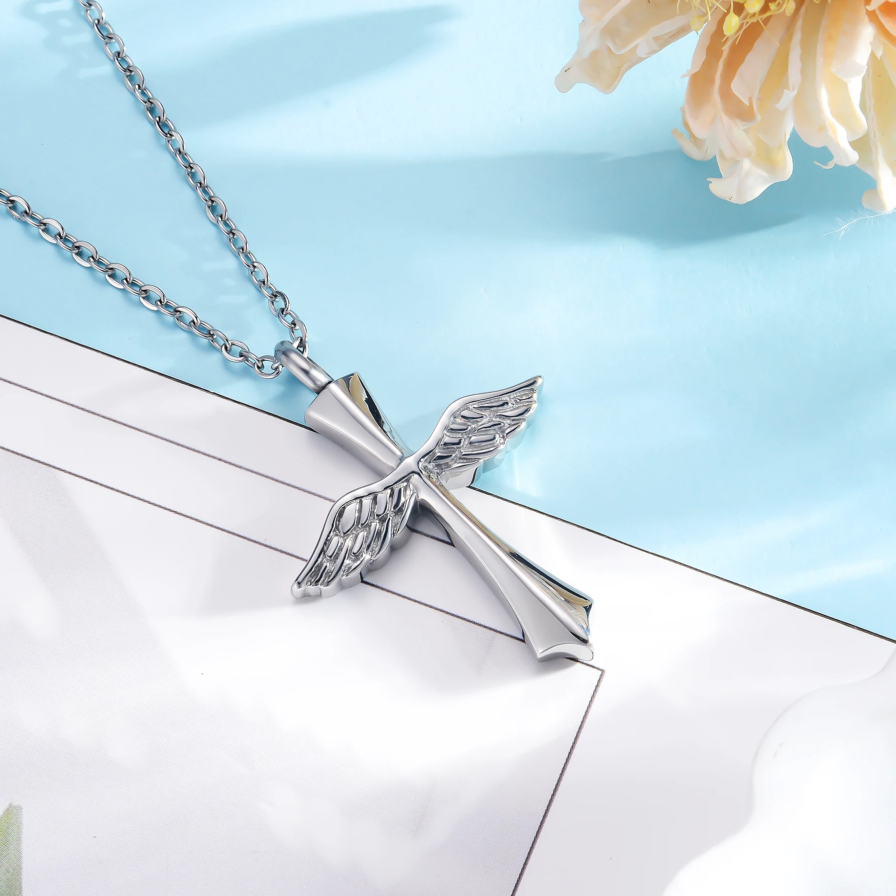 Collana con ciondolo a forma di urna in argento sterling 925. Collana con urna a goccia - Italia