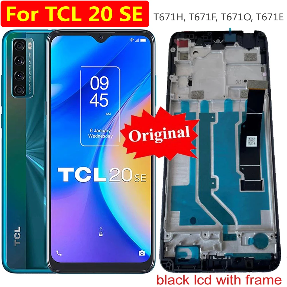 Original display lcd para tcl 20 se t671h t671f tela de toque digitador ...