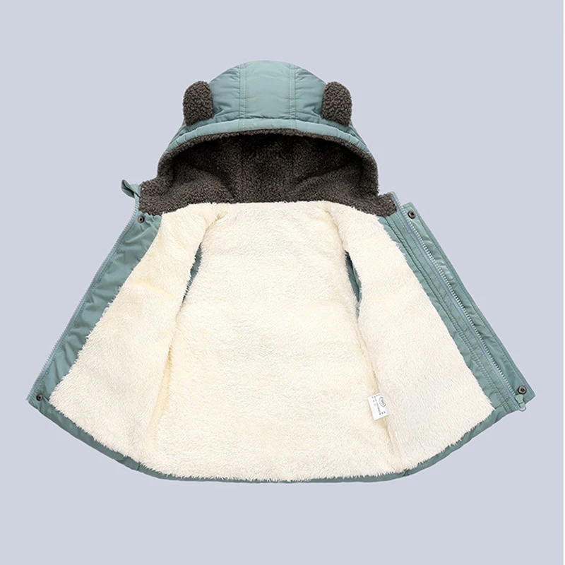 Baby Clothing Boys Girls Woolen Thick Hooded Vest Coat Children Winter Kids Warm Jackets Waistcoat Christmas Costume Outerwear