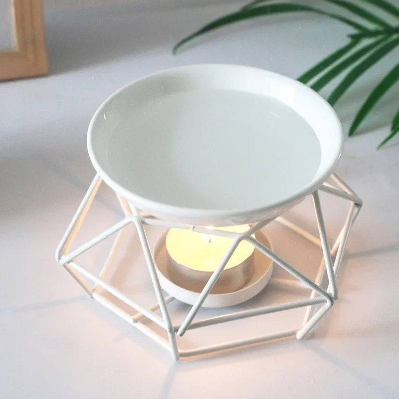 

Burner, Warmer Melt For Wax Aromatic Oil Home Melter Burner Ceramic Fragrance Office Holder Decor Geometric Candle