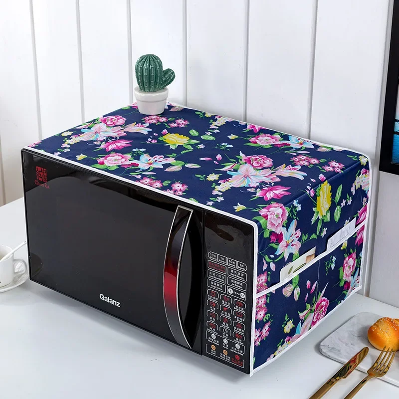 Description Picture 2 of itemMicrowave Oven Dust Cover Dustproof Satin Storage Bag Dust Cloth Household Printed Cover Modern Top Cover Cloth