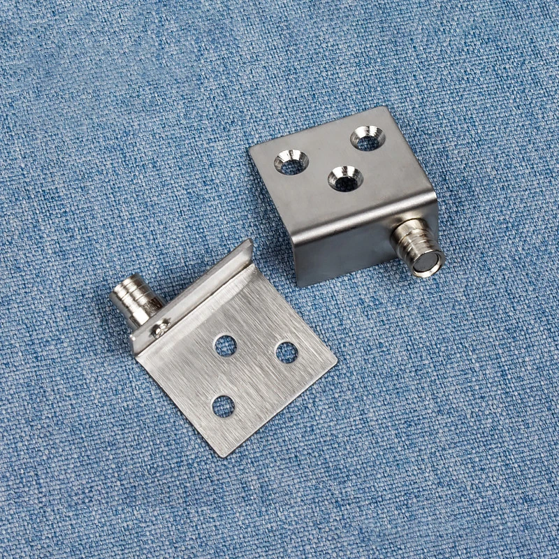 2Pcs Concealed Hinges Invisible Cabinet Up and Down Door Pivot Corner Codes for Wood Panel Cupboard Display Support Bracket