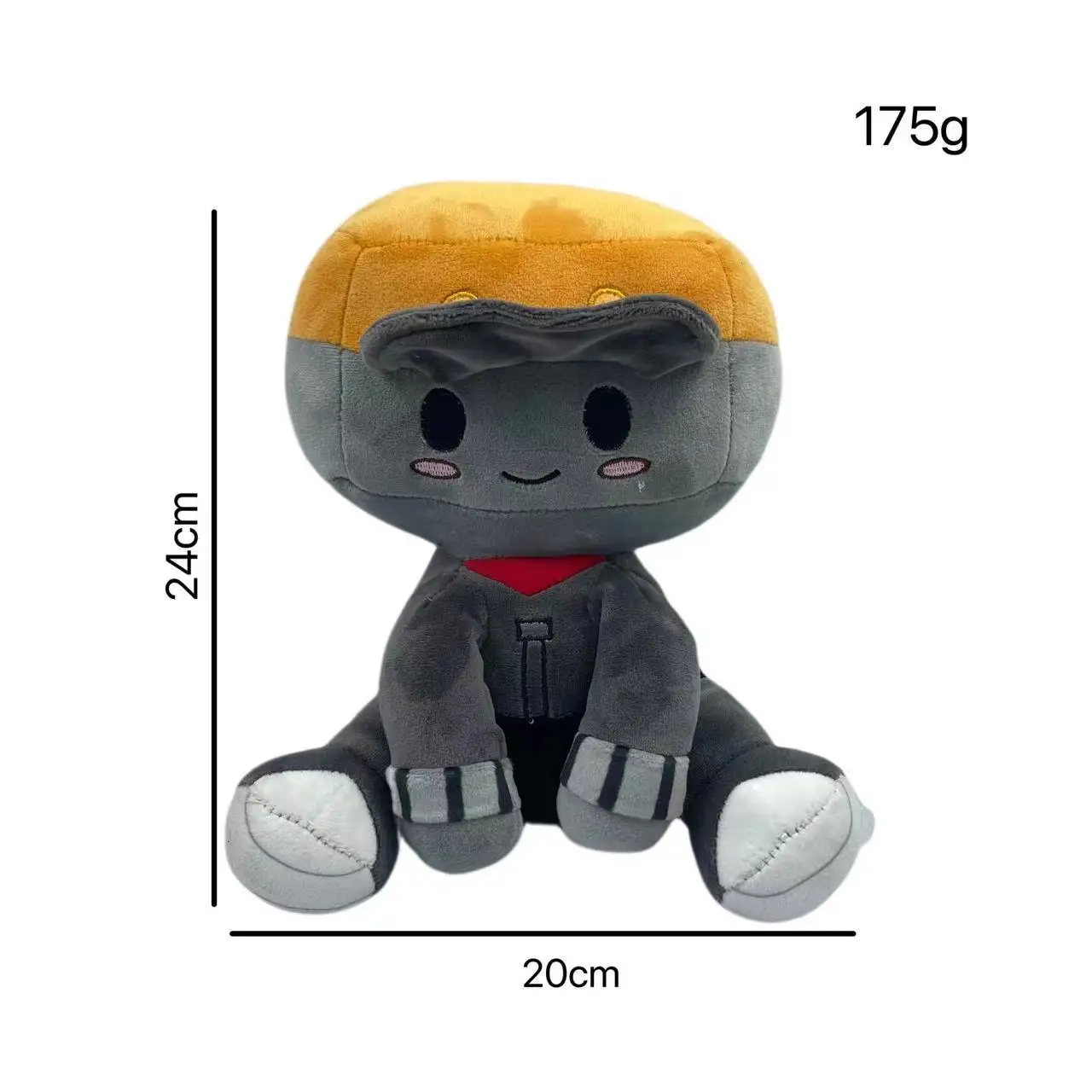 Blox Buddies ロブロックス ぬいぐるみ 野球帽の男の子 20cm 2024 新しいブロックス仲間ぬいぐるみ漫画の女の子黒帽子黄色装飾