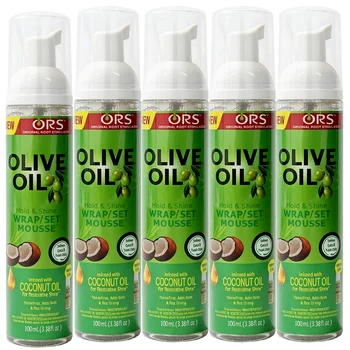Mousse per capelli ricci (100ml) per parrucche, mousse modellante per capelli con olio d'oliva a tenuta forte, mousse schiumogena anti-crespo per lo styling dei capelli delle donne