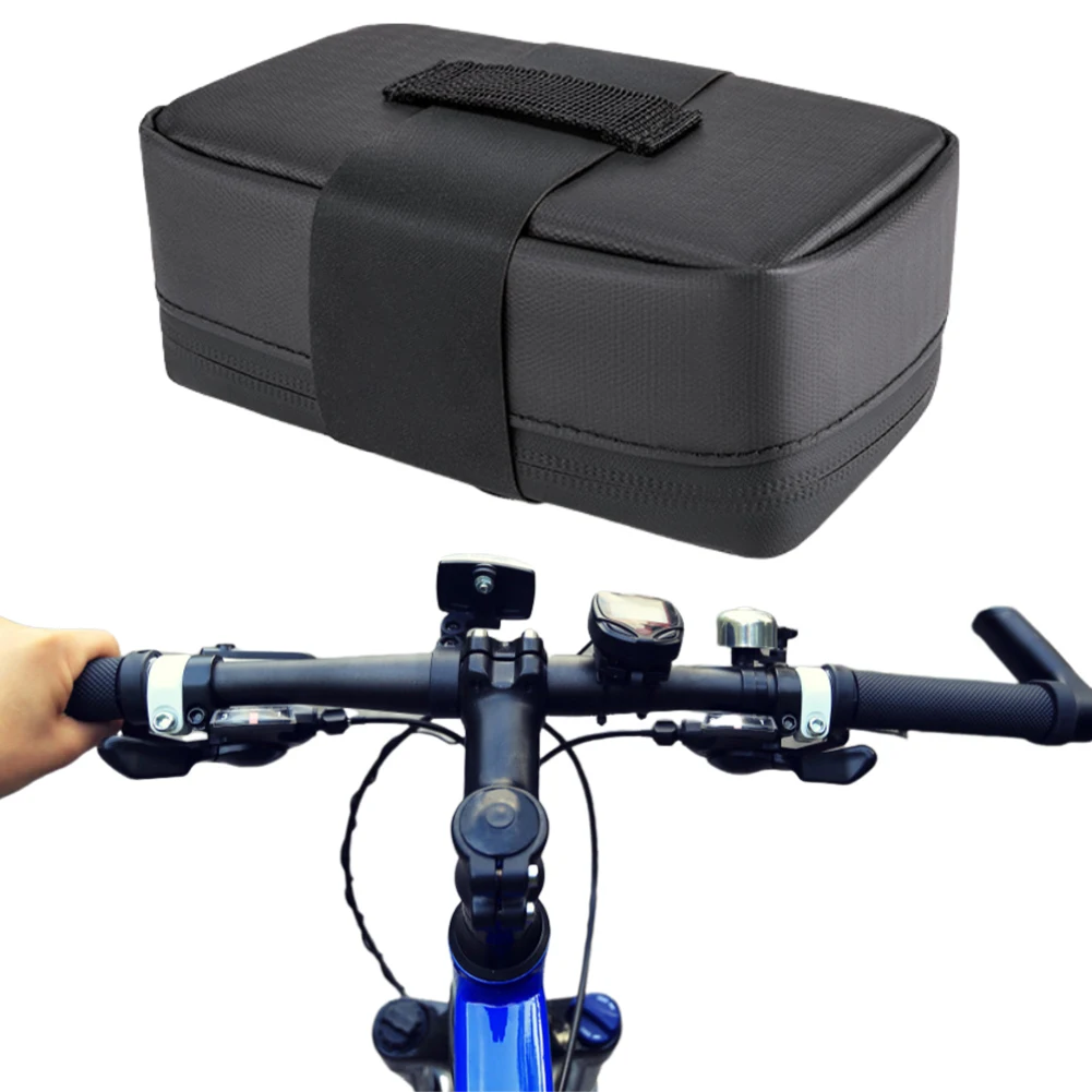 PU Bike Seat Bag Under Seat Bike Bag Large Capacity Strap-On Bike Pouch Waterproof Multi-compartments for Outdoor Riding