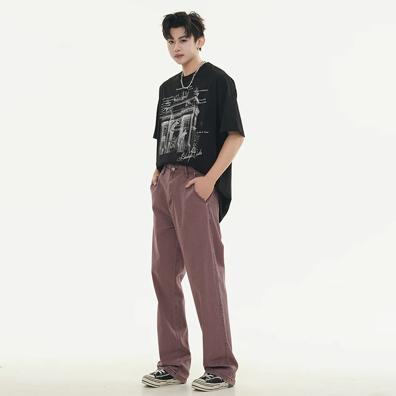 Washed  Cloth High Street American Style Hip Hop Straight Jeans Classic Retro All-Match Street Fashion Loose Fashion Couple