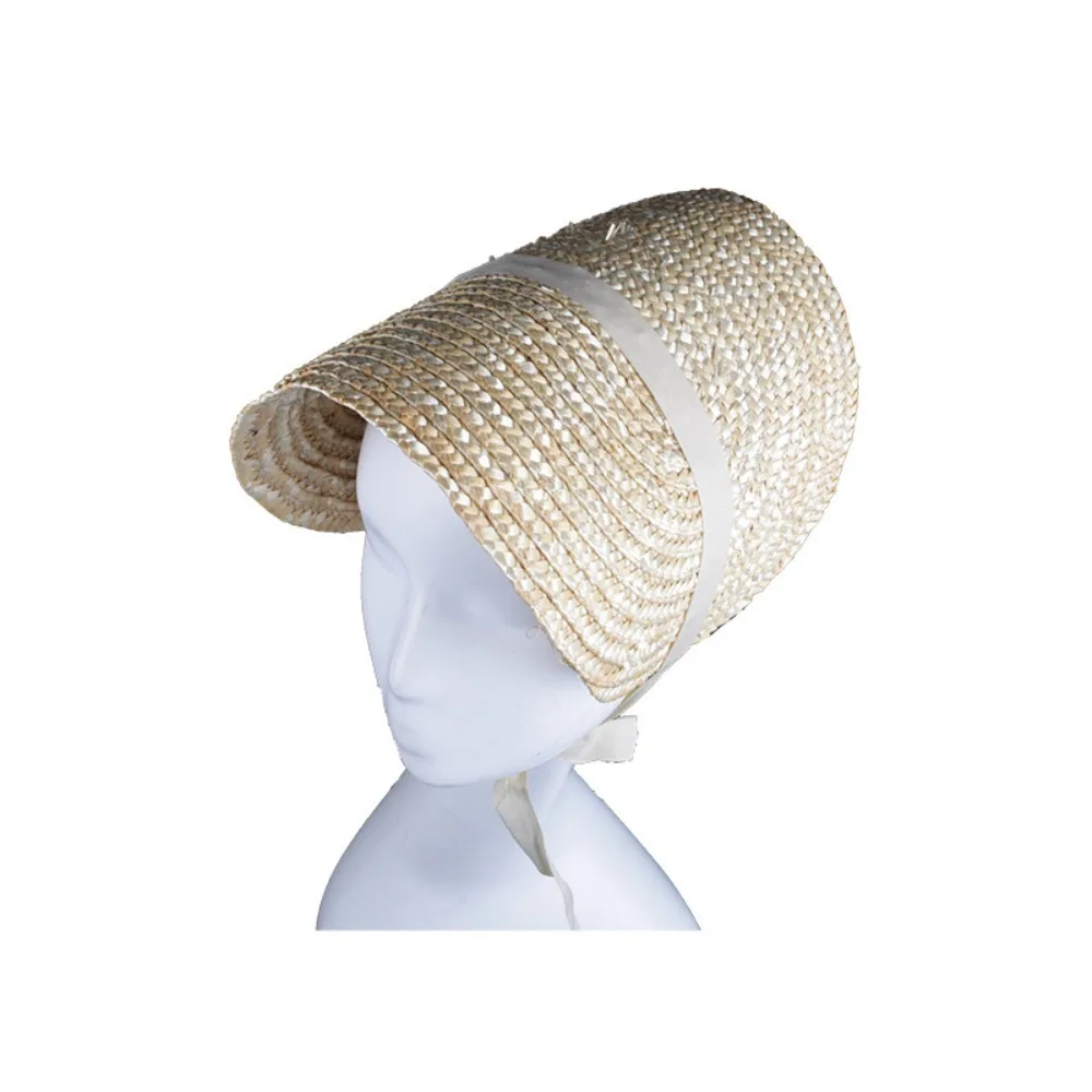 Neuer französischer ländlicher Stil, Lolita-Strohhut, Band, Schleife mit Riemen, Band, Blume, Strandhut, Haarschmuck, Rüschen, Spitze, flacher Hut – Detail 13